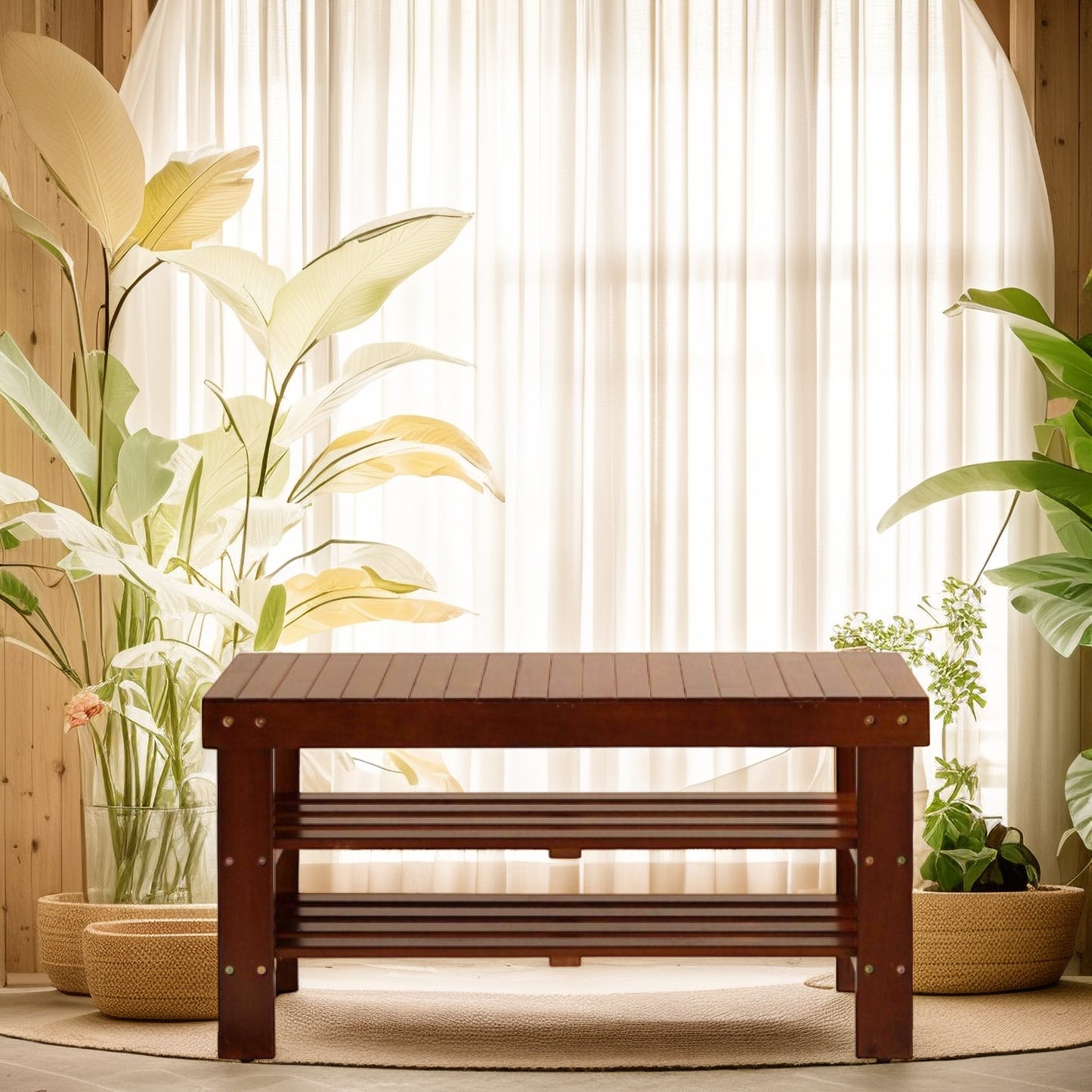 Cleo Craftsman Solid Wood Bench