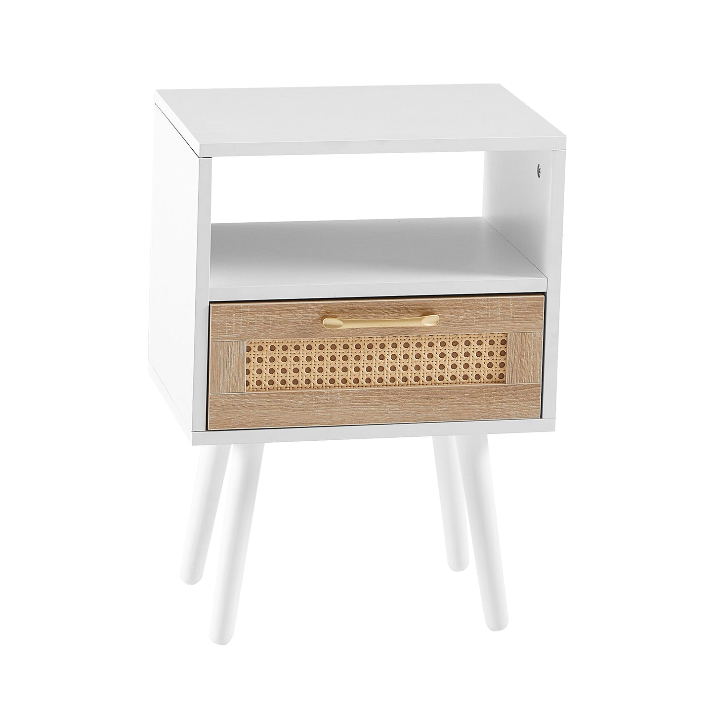 Lazzareschi Modern Rattan Wood End Table
