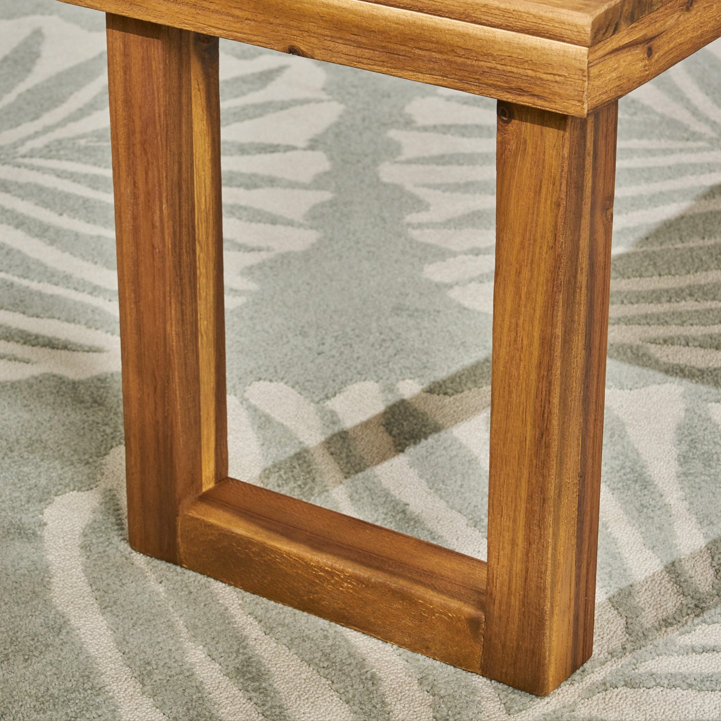 Irvington Craftsman Natural Wood Bench