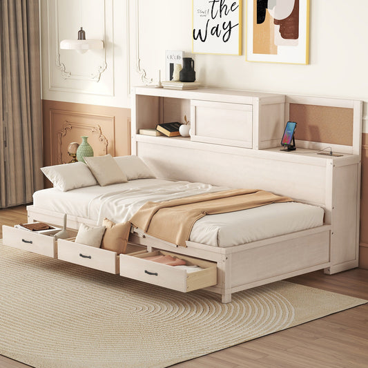 Calista Craftsman Wooden Storage Daybed
