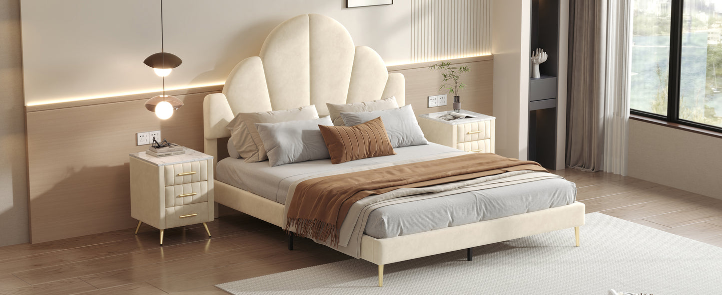 Somerset Modern Velvet Petal Bedroom Set