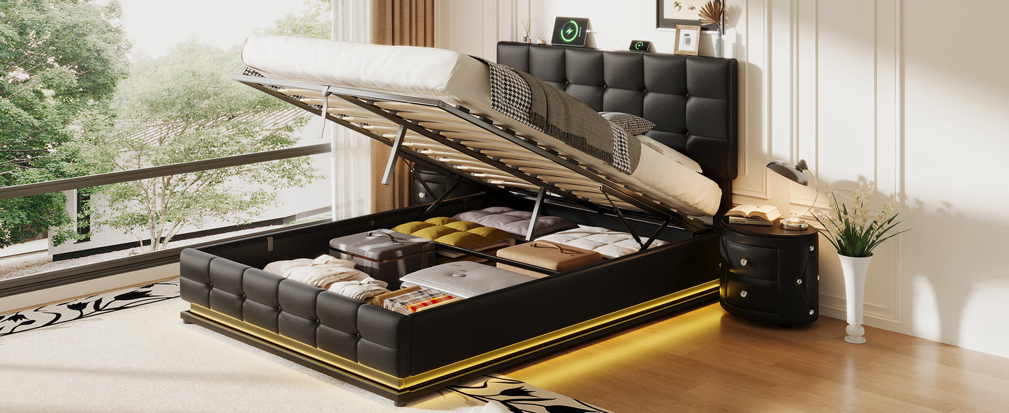 Napa Modern LED Storage Hydraulic Bedroom Set