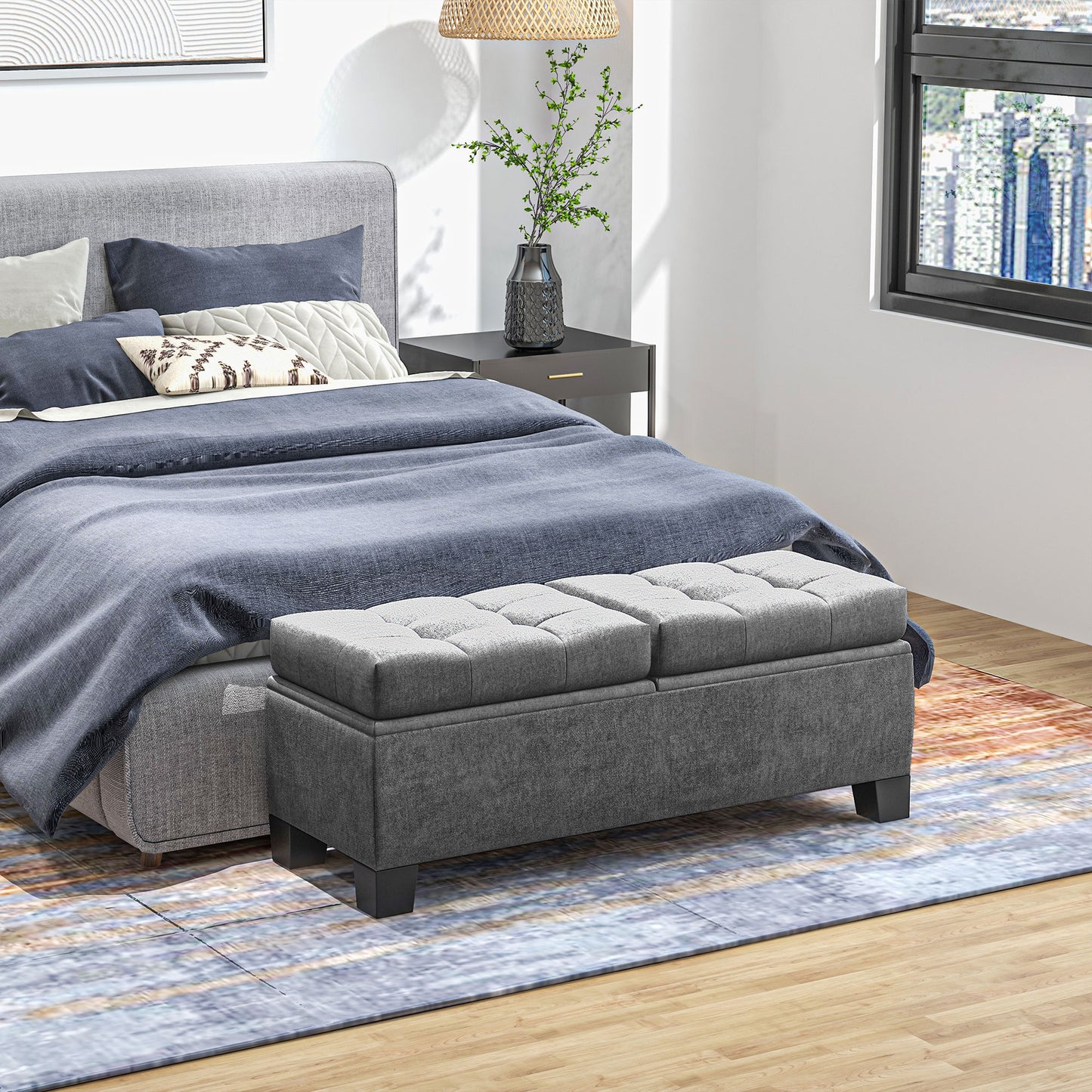 Oakridge Contemporary Button Tufted Bench
