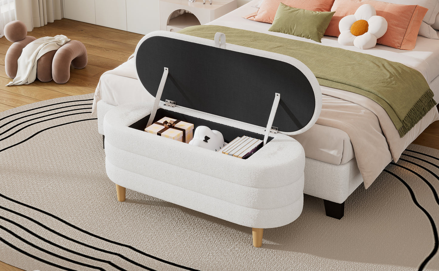 Somerset Contemporary Elegant Storage Ottoman Bench