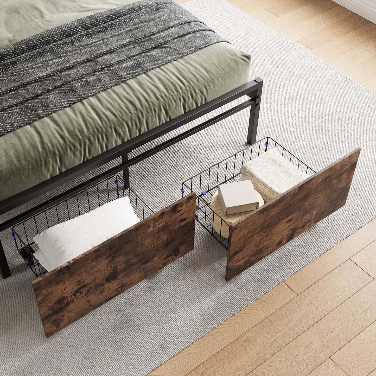 Eda Industrial Vintage Storage Bed