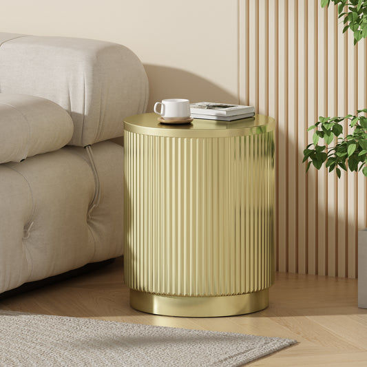 Elmcrest Modern Round Side Table Vertical Stripes