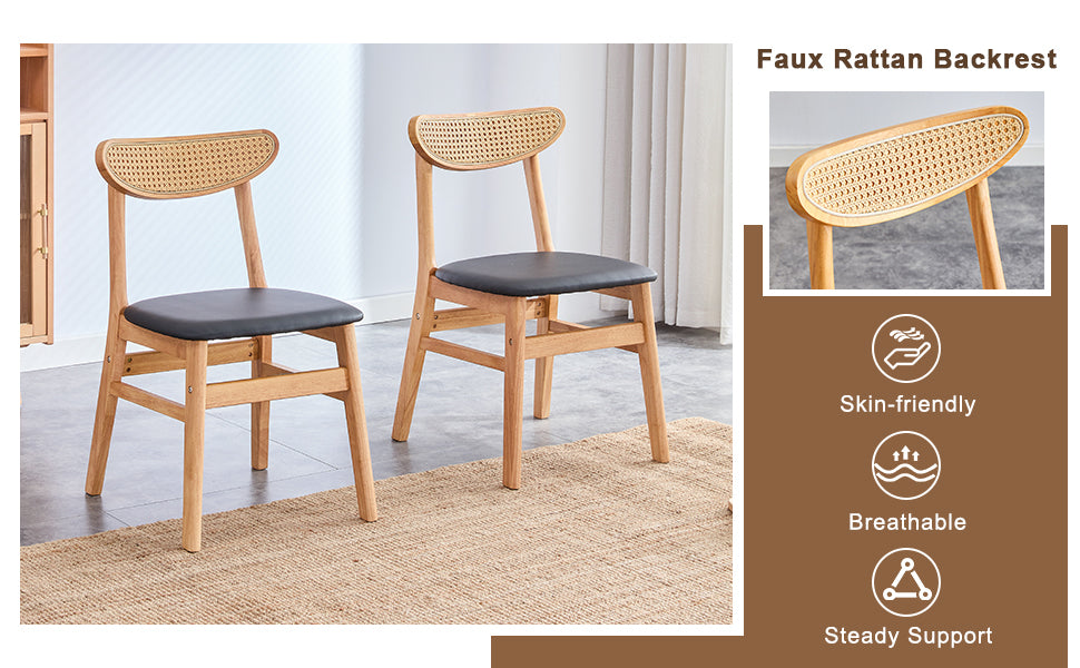 Eda Mid-Century Solid Wood Dining Chair