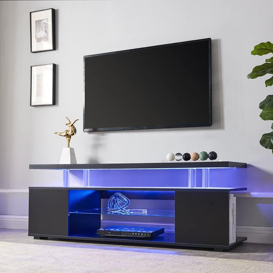 Elmcrest Modern Gaming TV Stand with Storage & LED for 65' TV