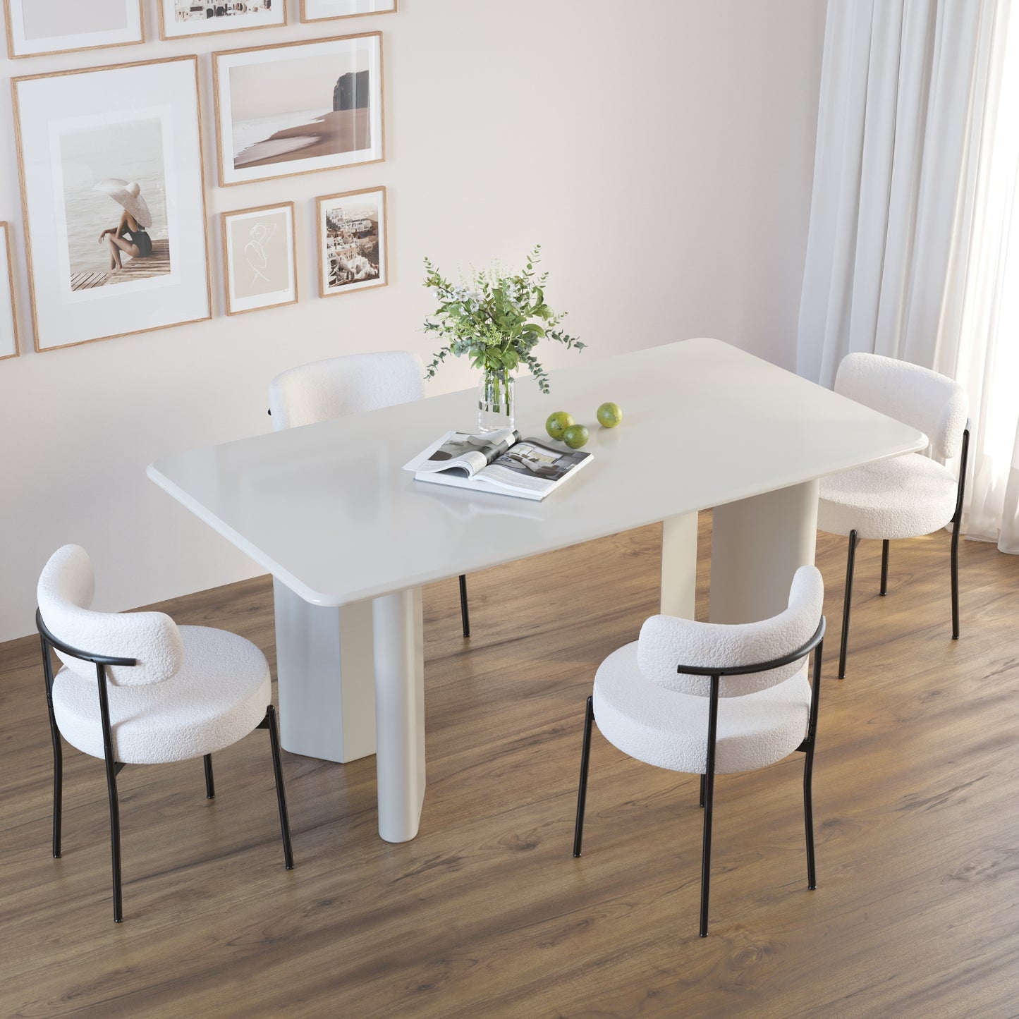 Marcel Modern Boucle Dining Chair Set