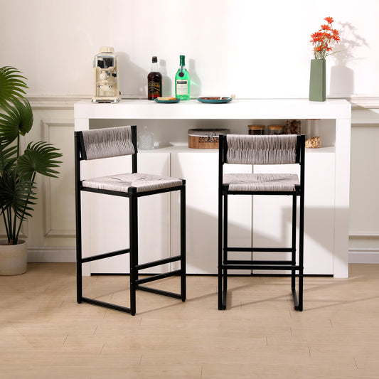 Marcel Modern Handwoven Rope Counter Stools
