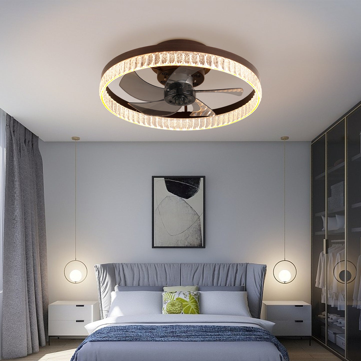 Healdsburg Modern LED Chandelier Fan