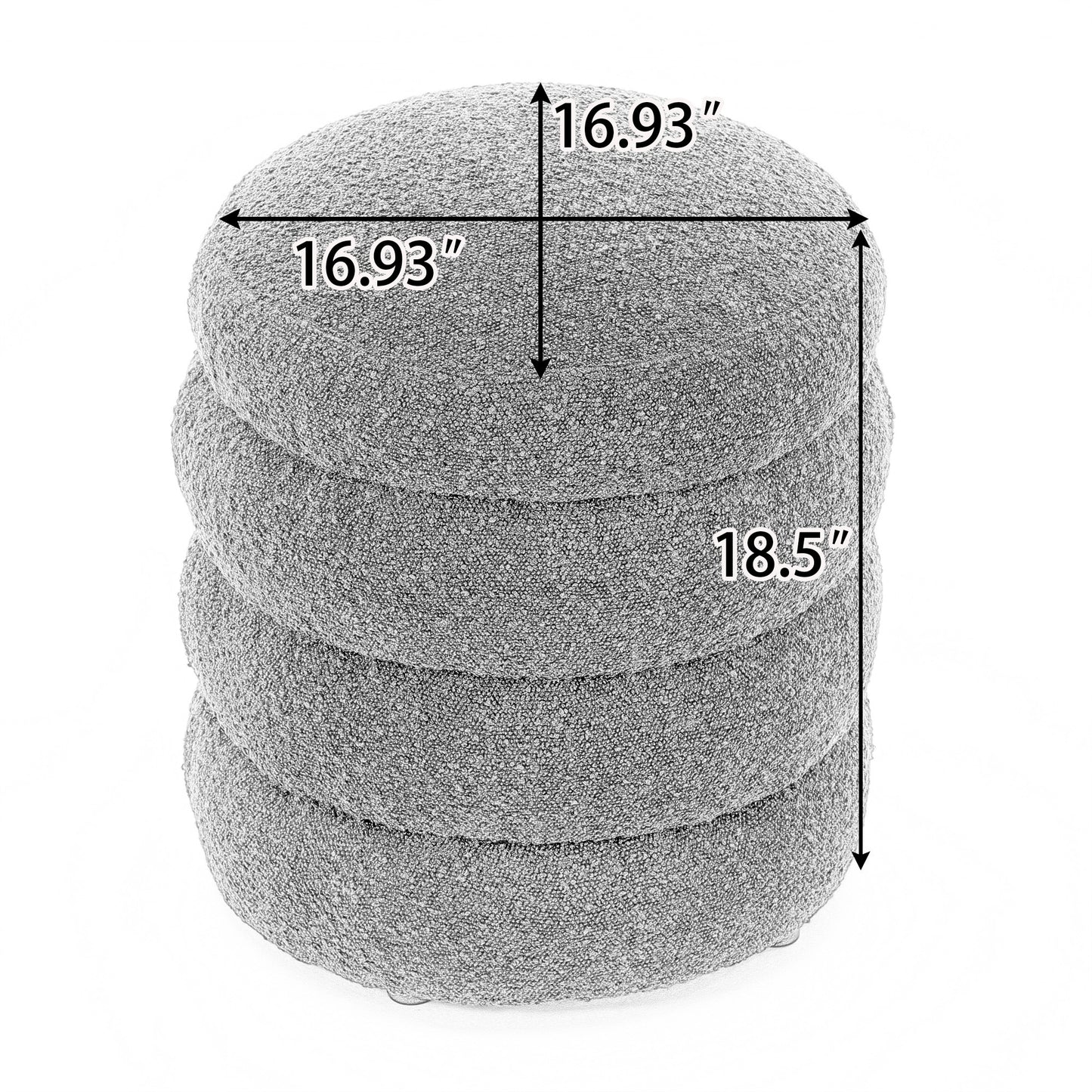 Ghivi Contemporary Velvet Round Footrest Ottoman