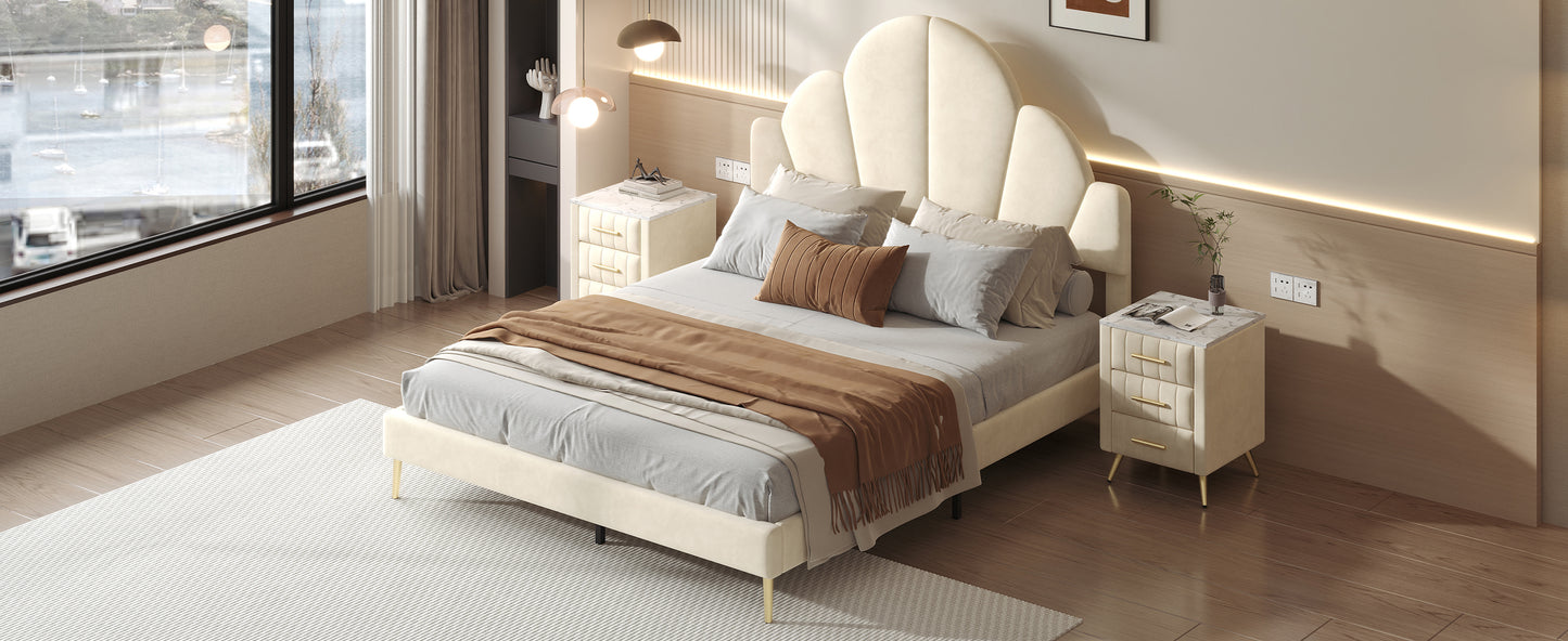 Somerset Modern Velvet Petal Bedroom Set