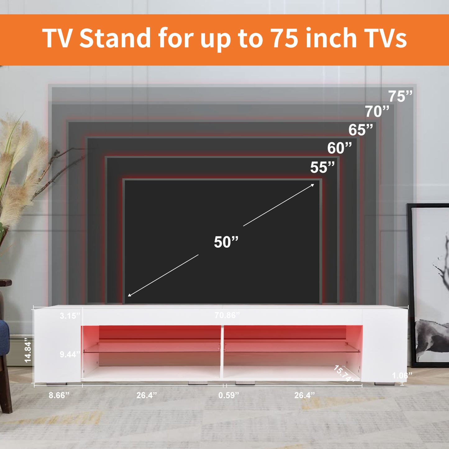 Luz Modern High Gloss Entertainment Center