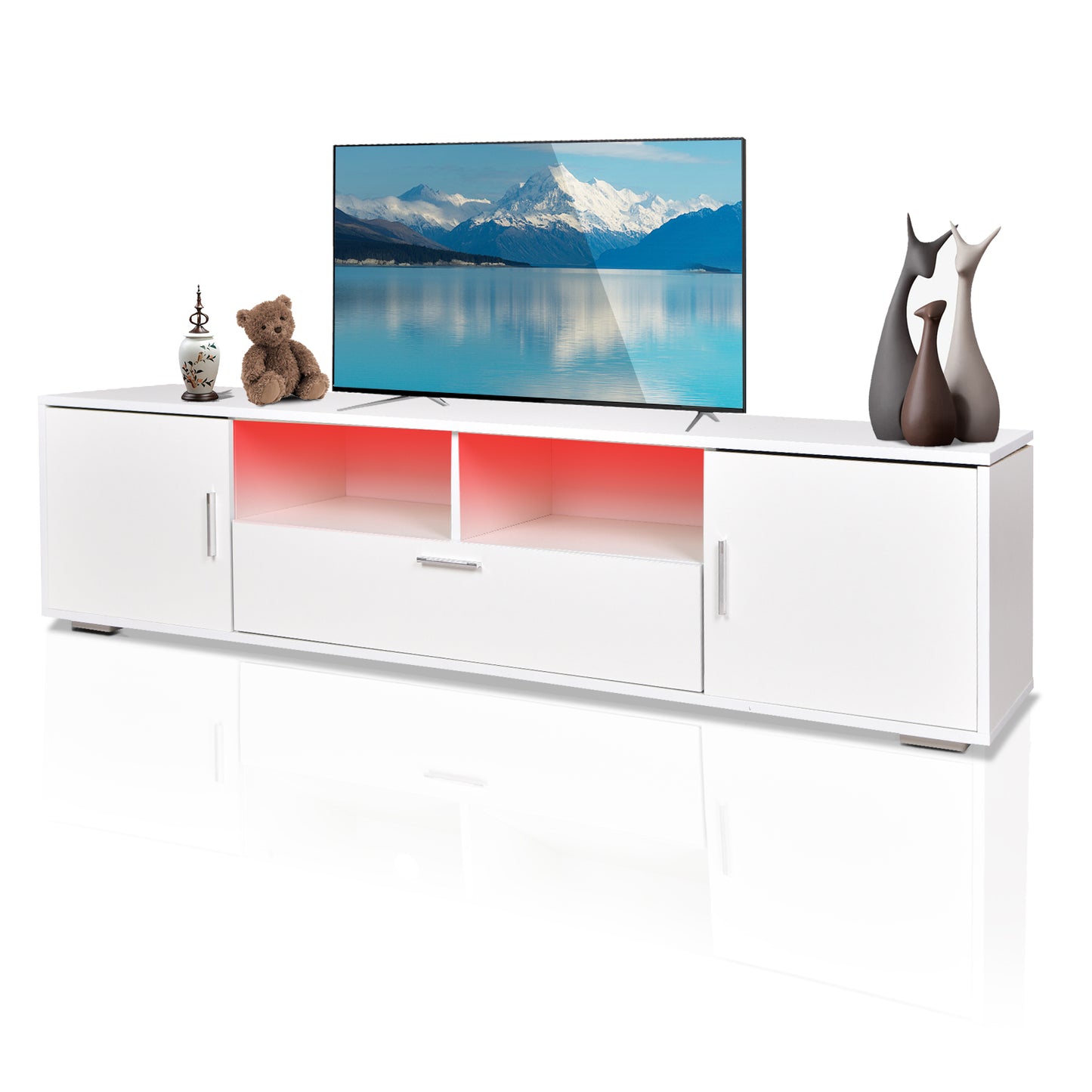 Justo Modern Stand with LED Lights Entertainment Table
