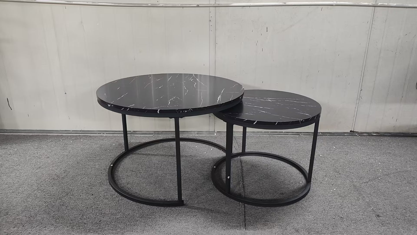 Irvington Contemporary Velvet Nesting Coffee Tables