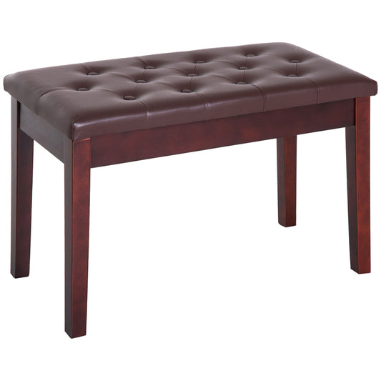 Marites Mid-Century Leather Duet Bench