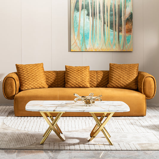 Calista Contemporary Marble Coffee Table