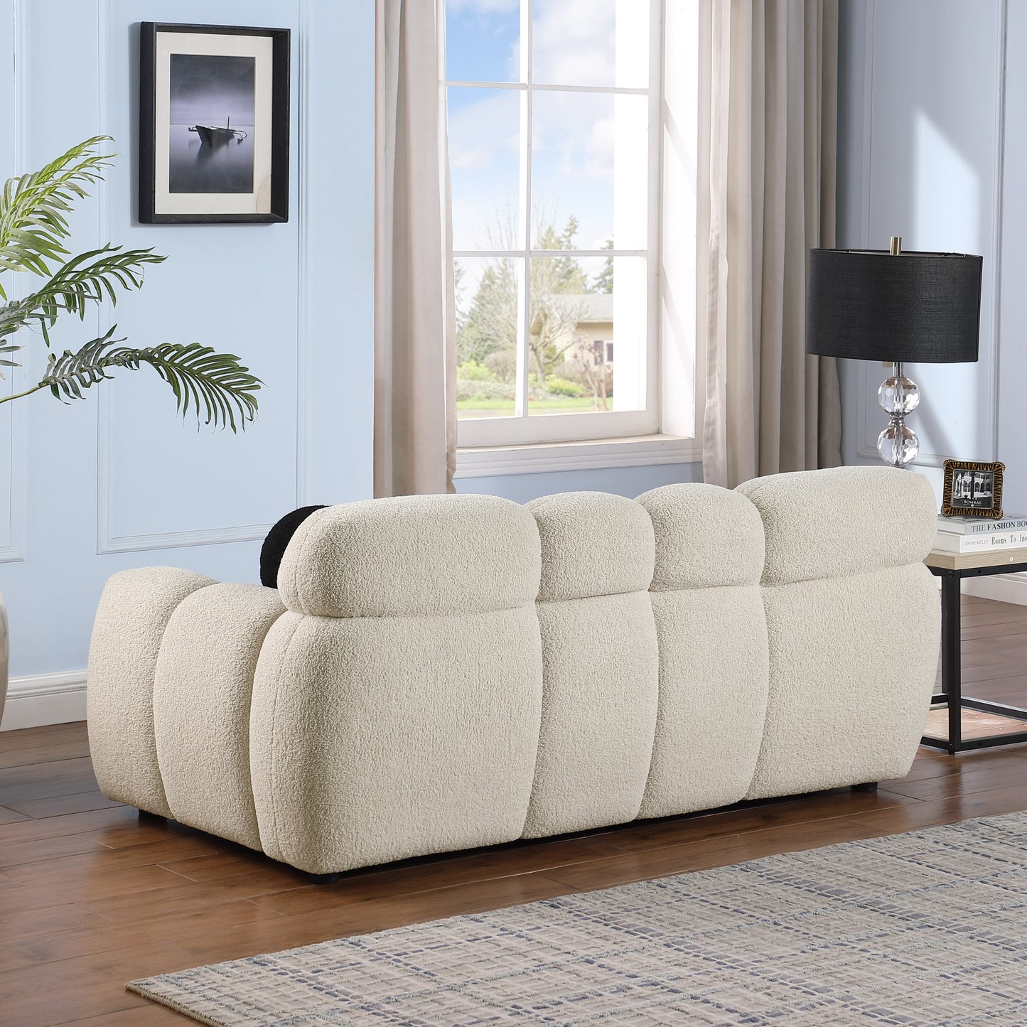 Niles Contemporary Marshmallow Boucle Sofa