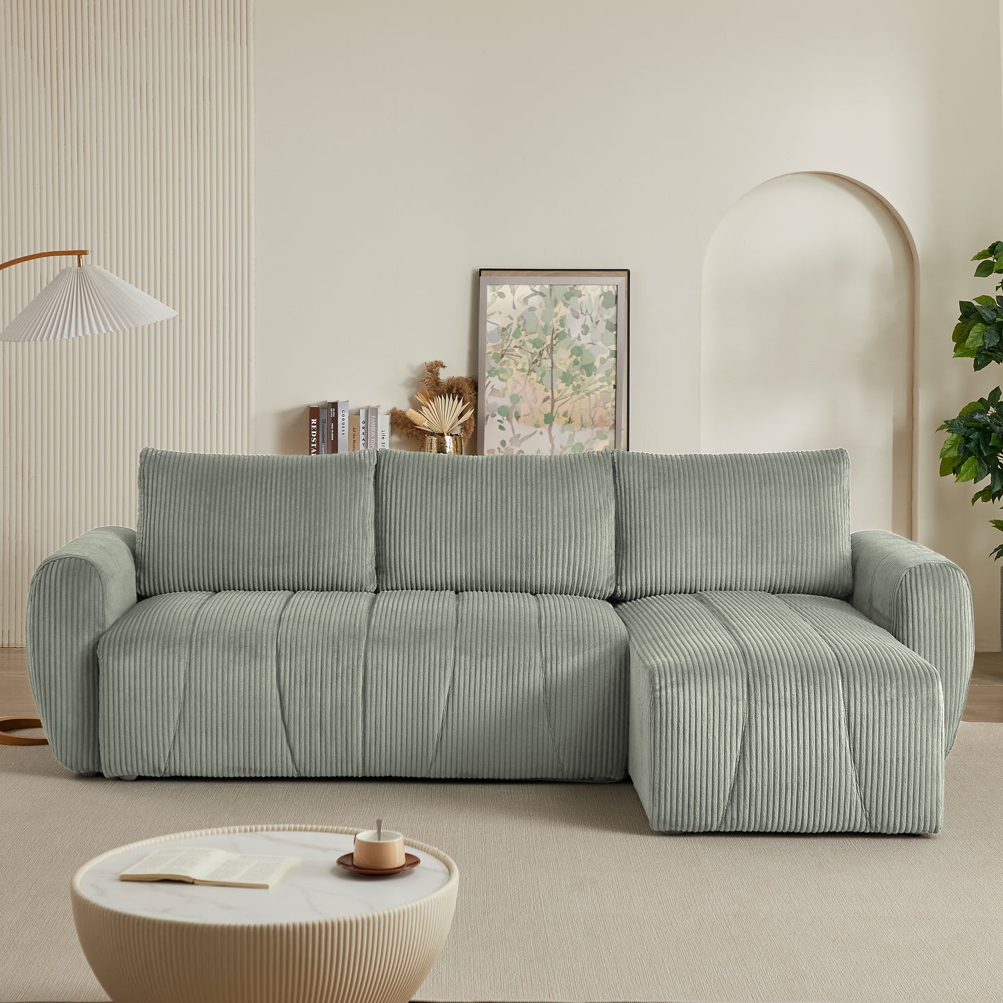 Marcel Mid-Century Convertible L-Shaped Sofa