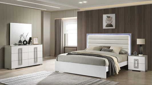 Bartholomew Contemporary Olivia 4 Pc Full LED Bedroom Set