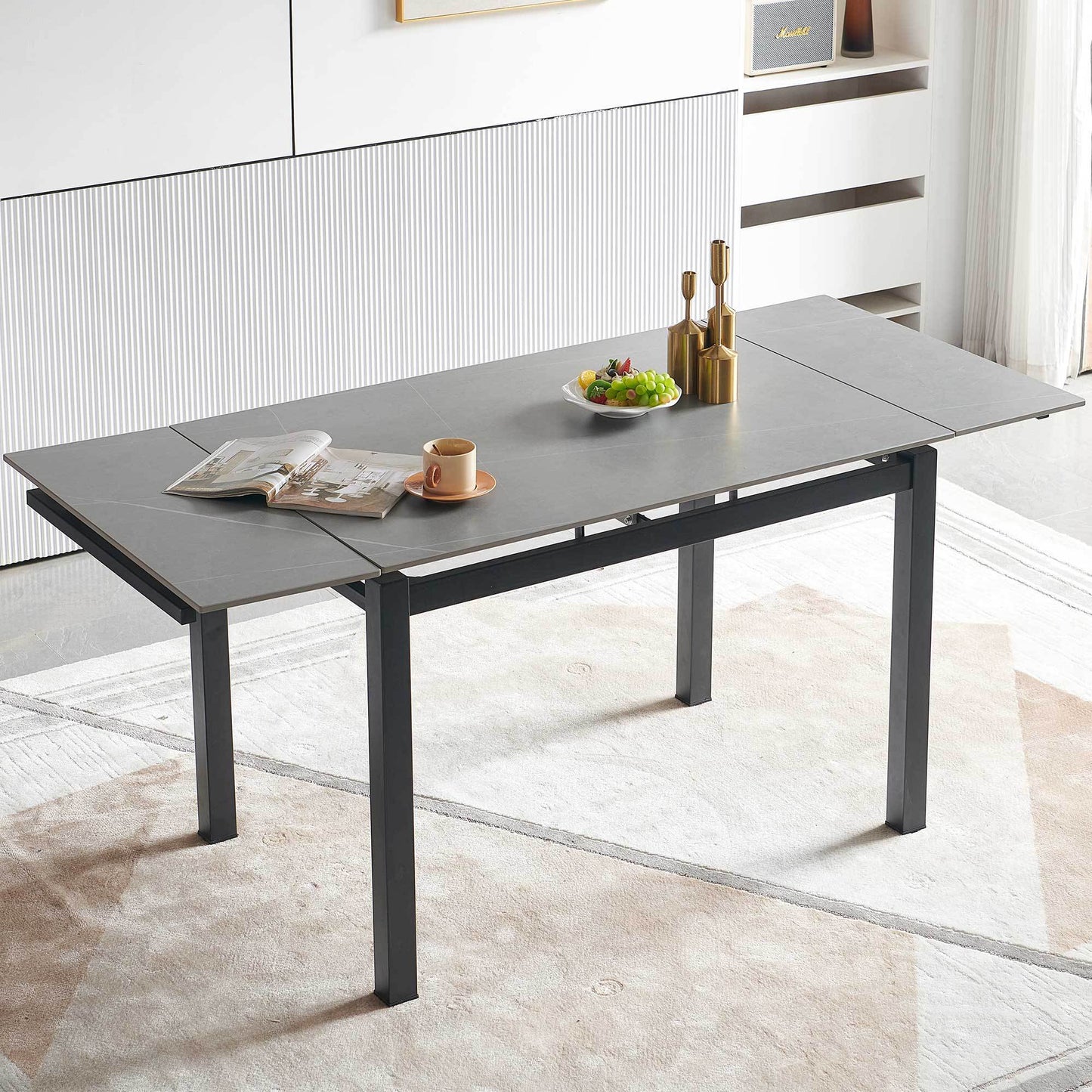 Cleo Modern Ceramic Expandable Table