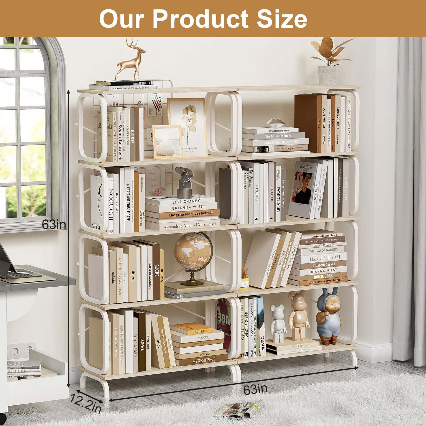 Marites Industrial Open Bookshelf Metal Frame