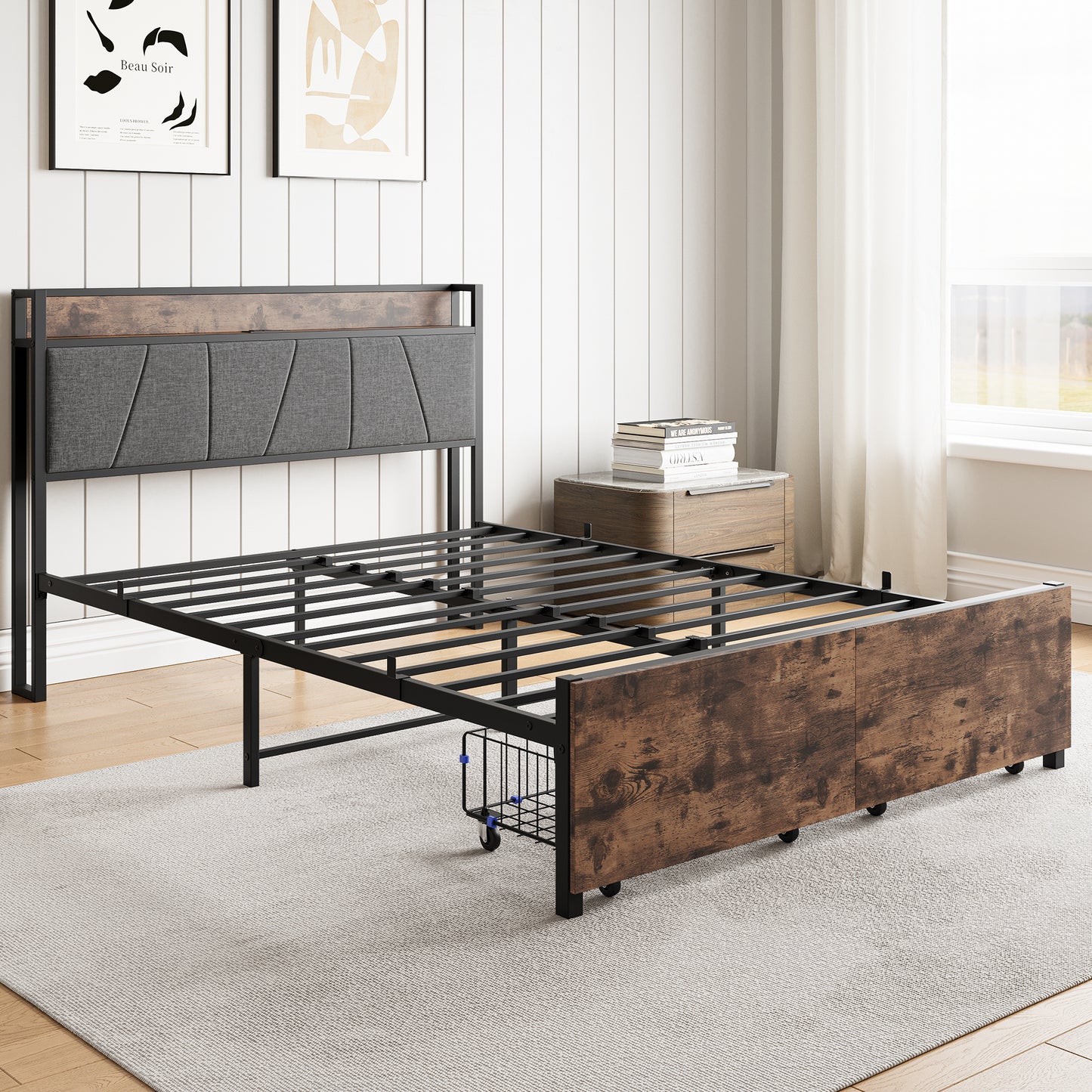 Eda Industrial Vintage Storage Bed