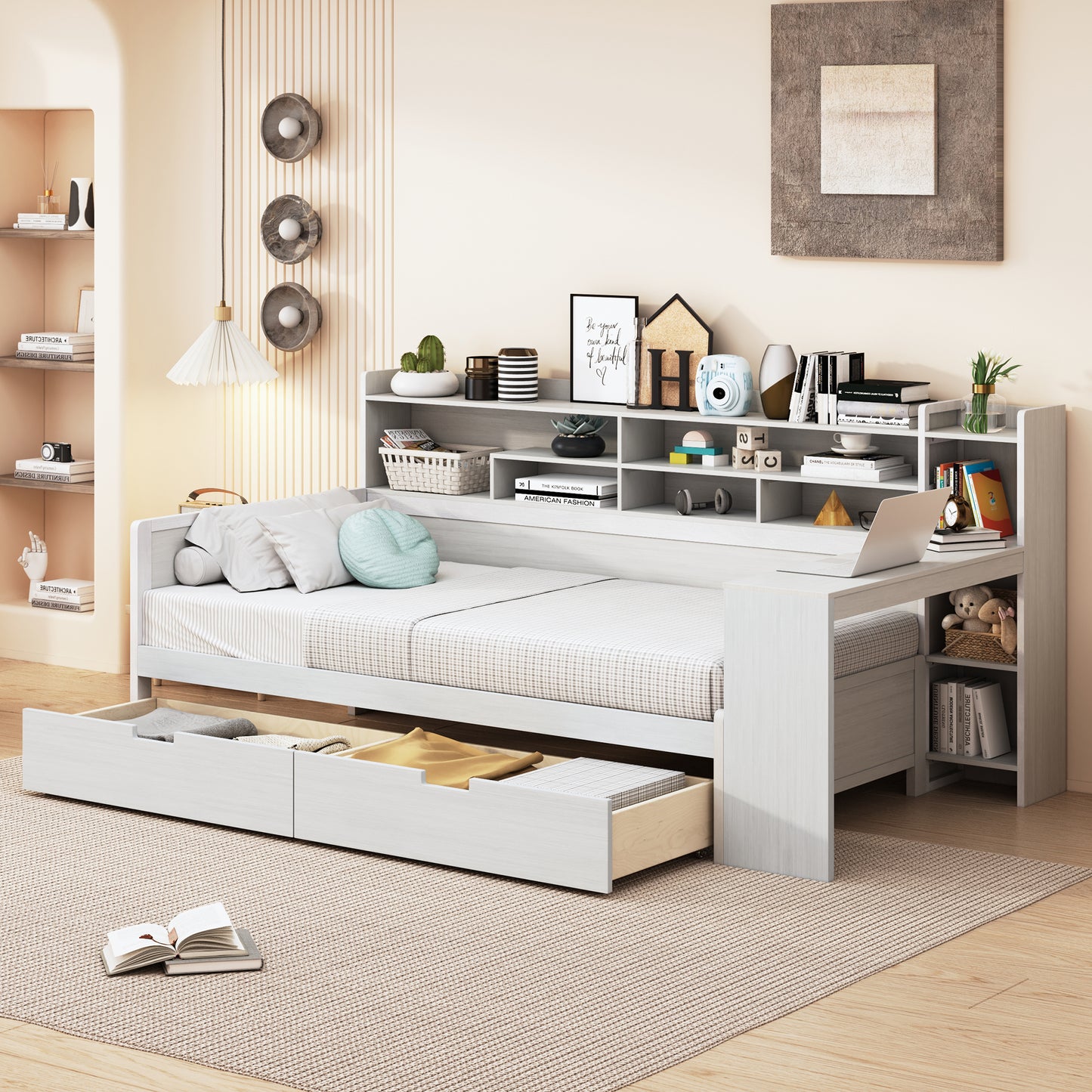 Mission Modern Wooden Storage Daybed