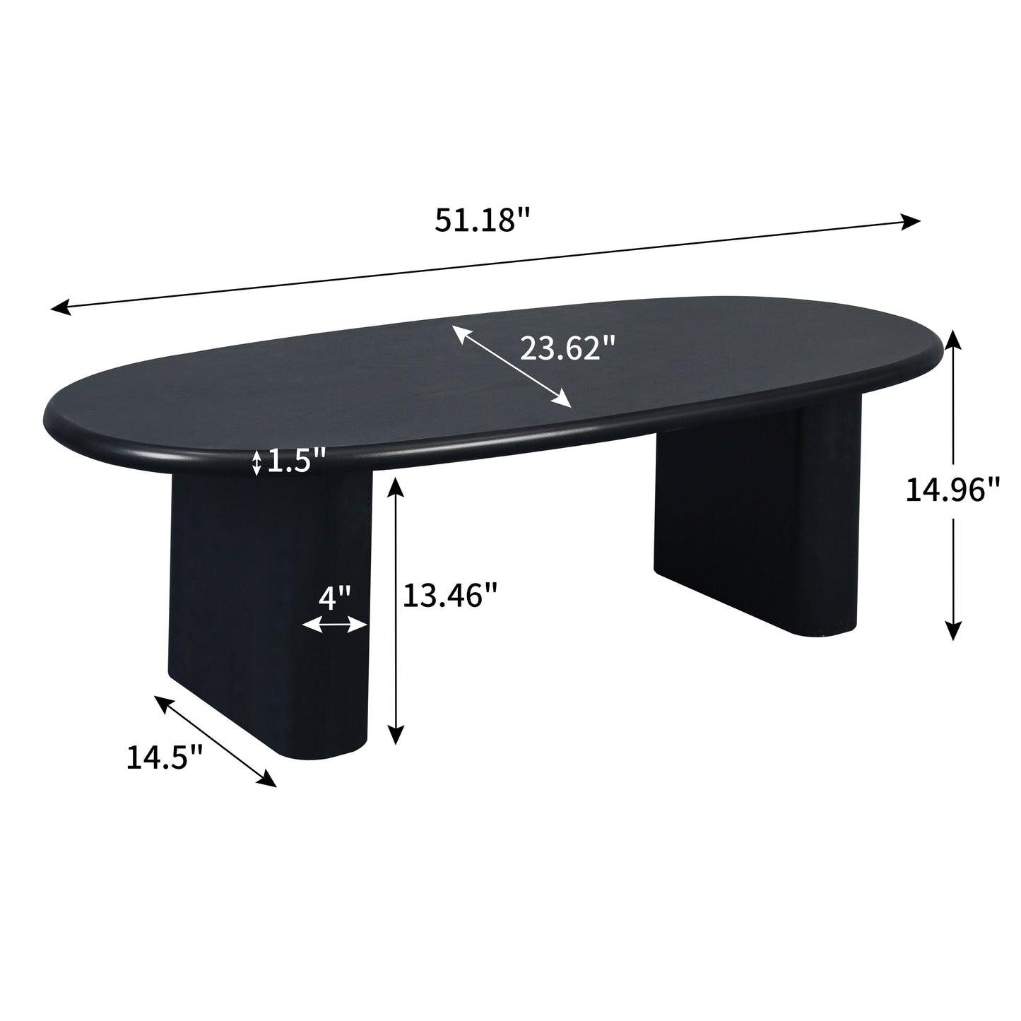 Centerville Modern Tapered Black Coffee Table