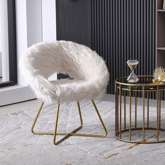 Irvington Contemporary Slatina Faux Fur Chair