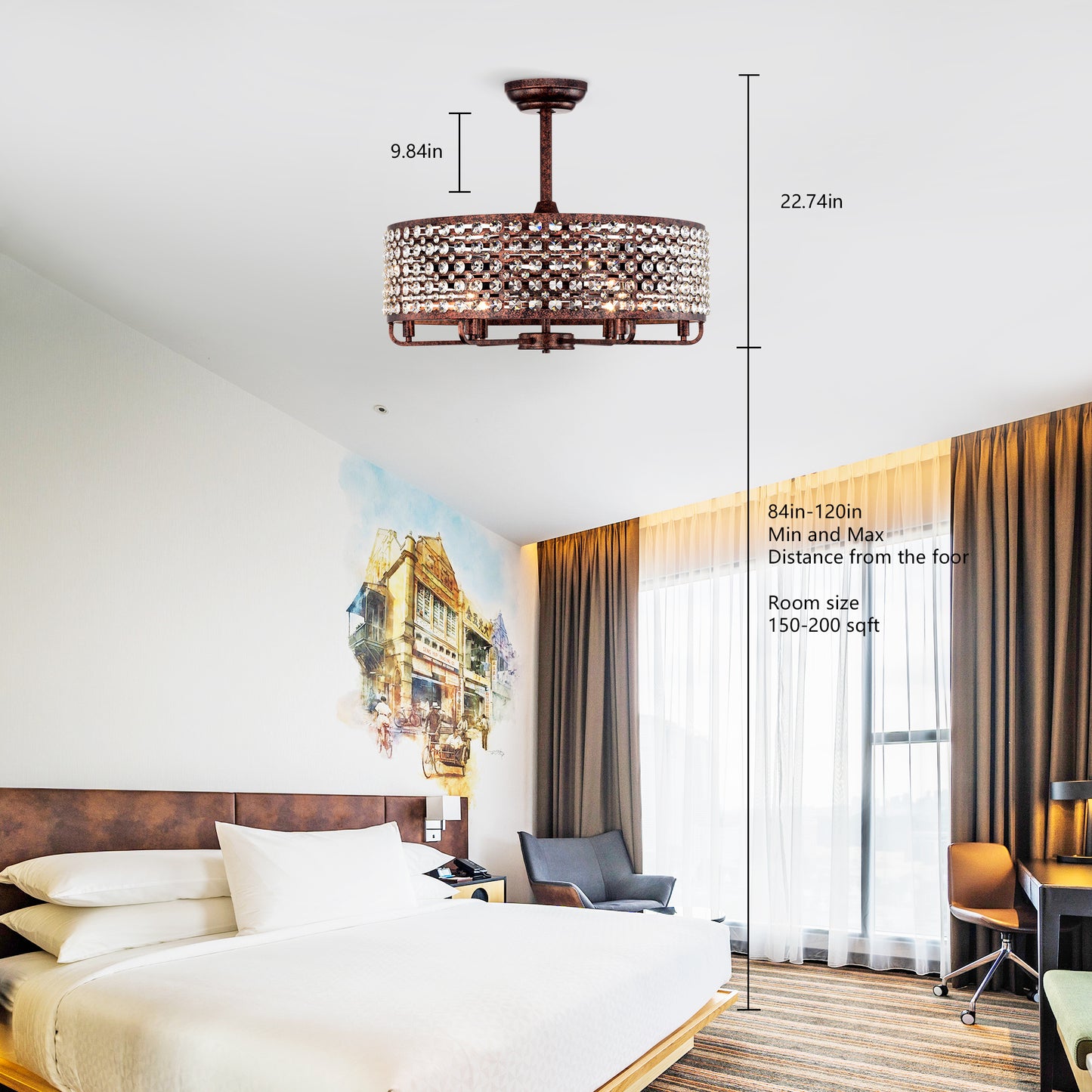 Lula Contemporary Crystal Ceiling Fan Chandelier
