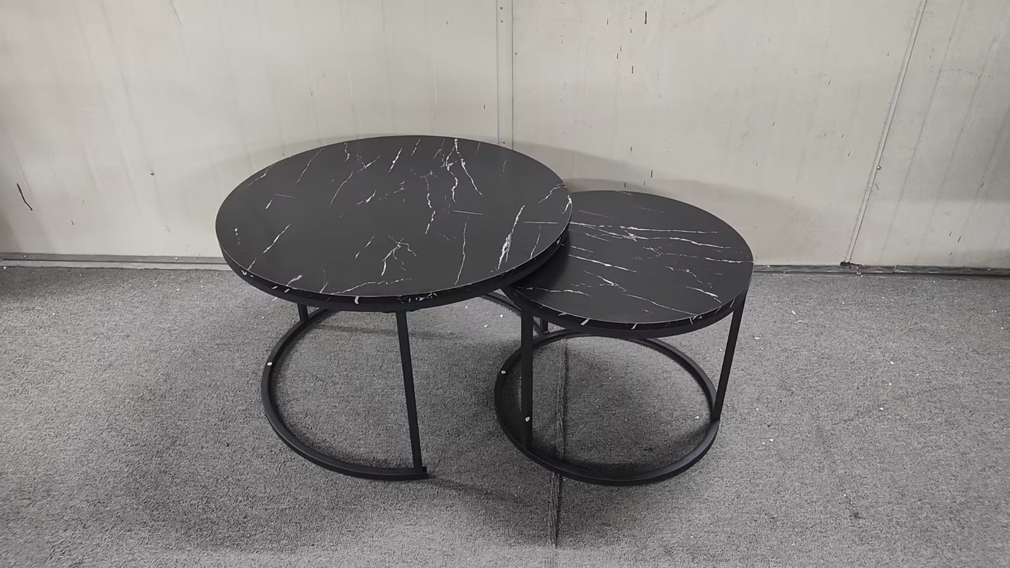 Irvington Contemporary Velvet Nesting Coffee Tables