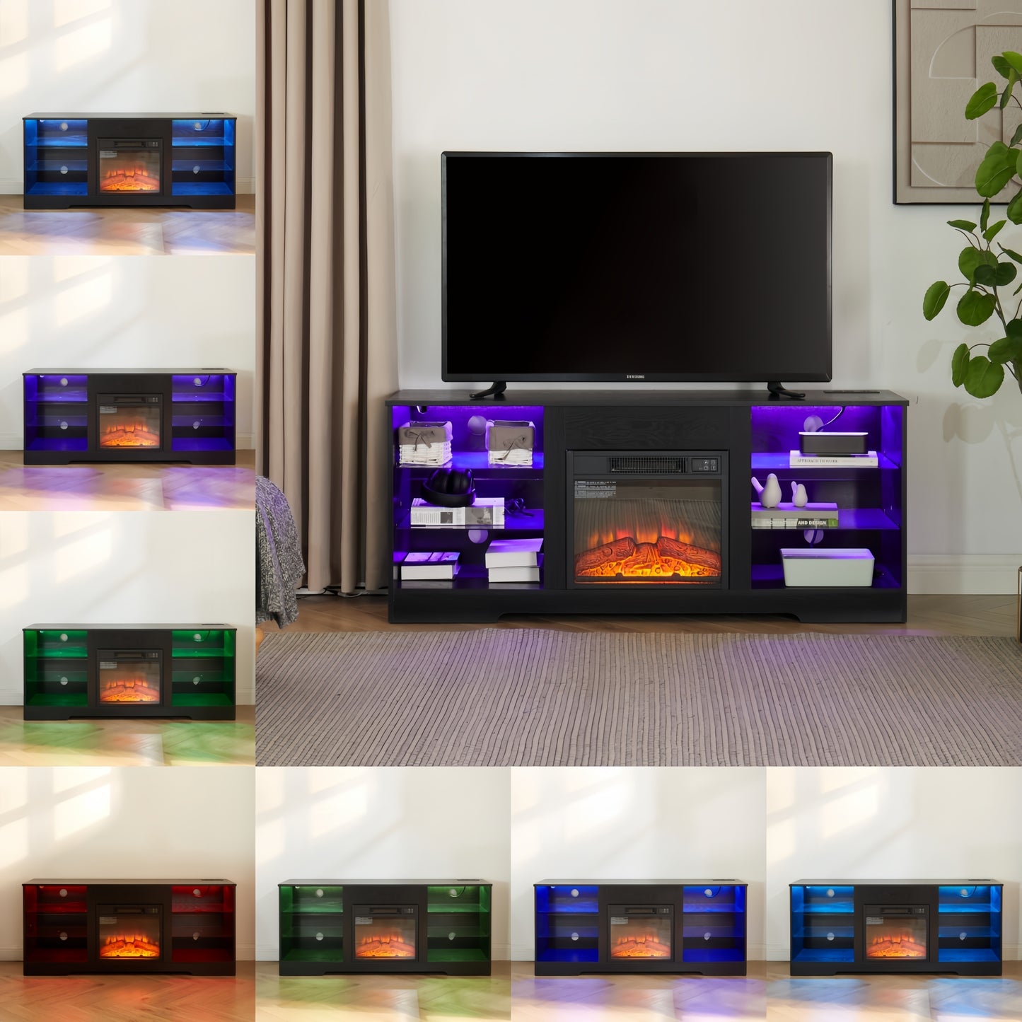 Lula Modern LED Fireplace TV Stand
