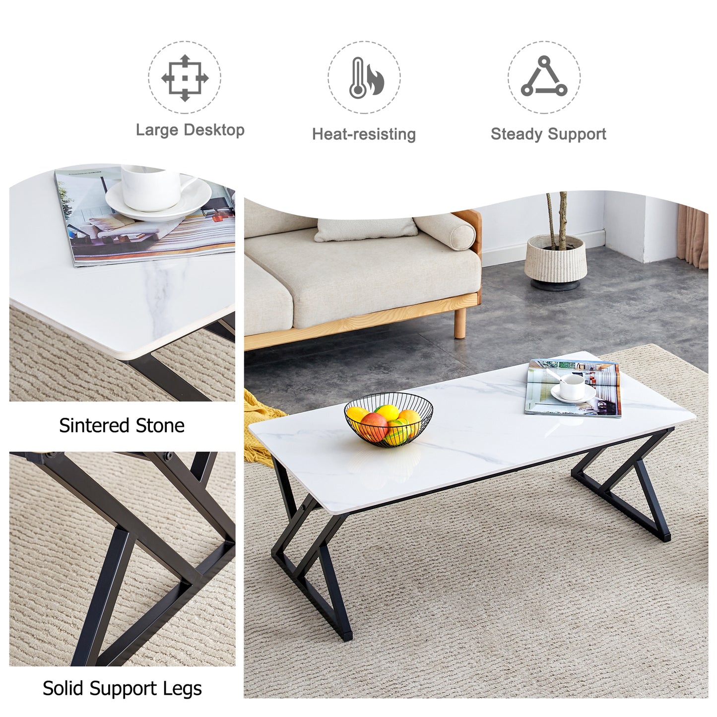 Lazzareschi Modern Monarch Rock Coffee Table