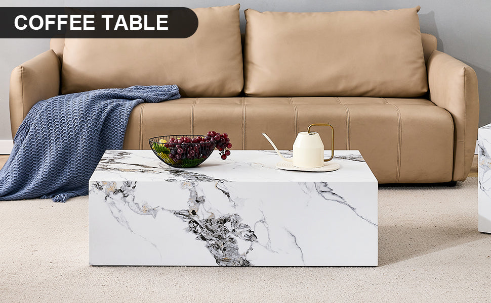 Kingsly Modern Marble Coffee Table