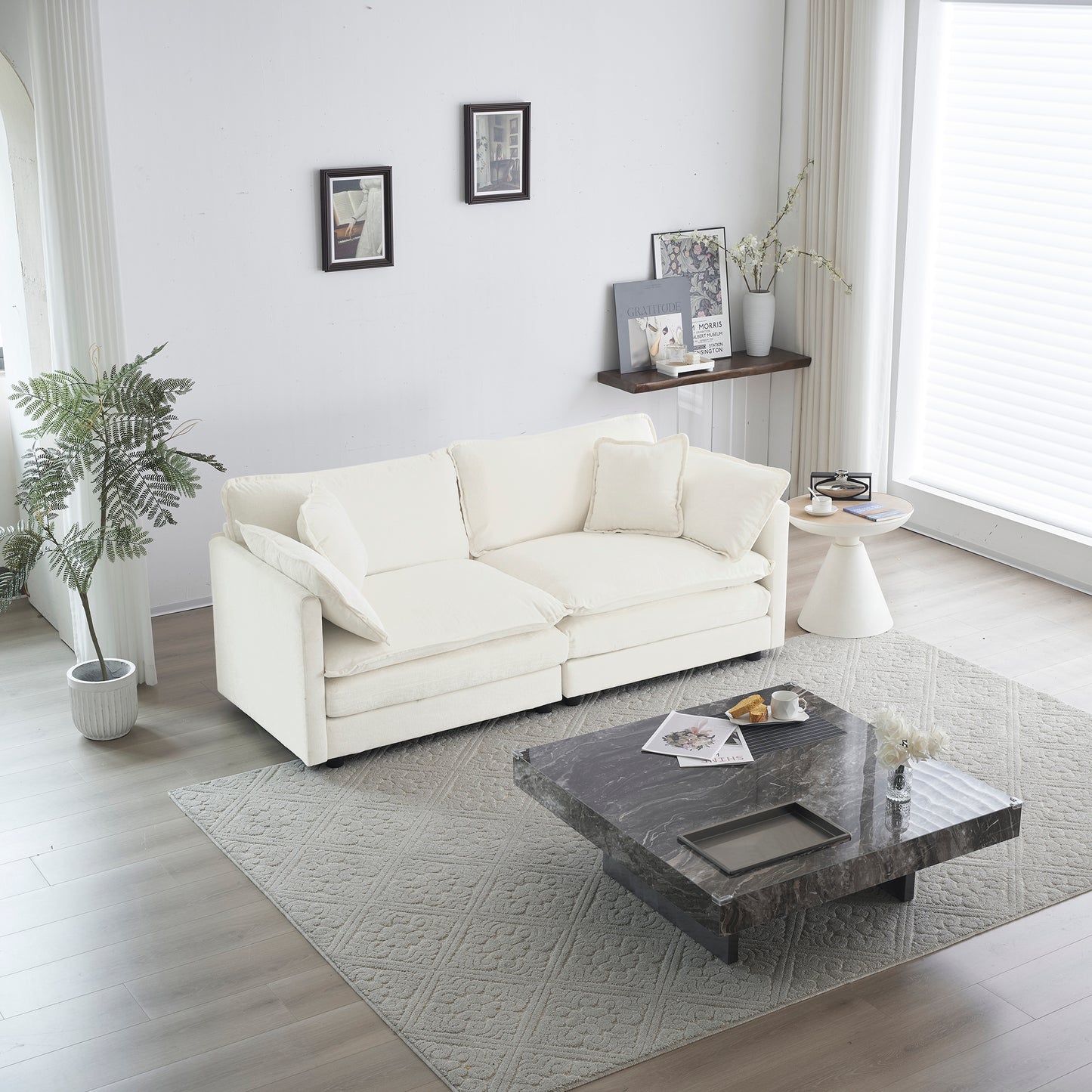 Elmcrest Modern Chenille Deep Sofa
