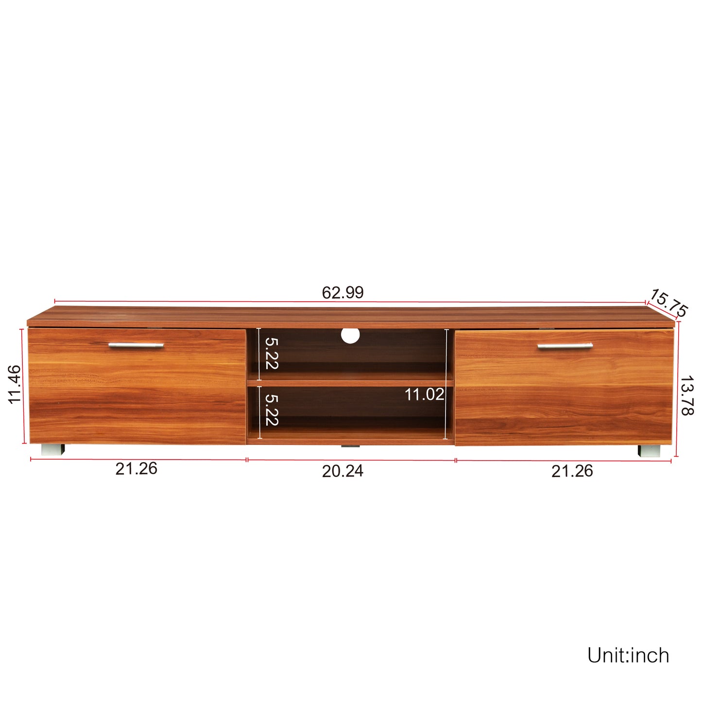 Emery Modern Walnut TV Stand Cabinet Entertainment