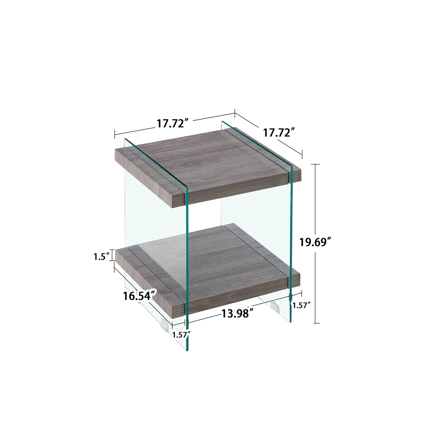 Oakridge Modern Sleek Glass Side Table