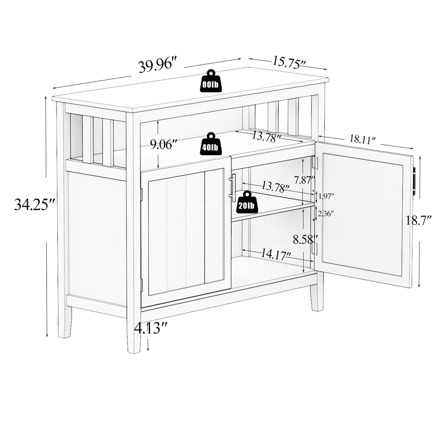 Bartholomew Modern Buffet Storage Cabinet