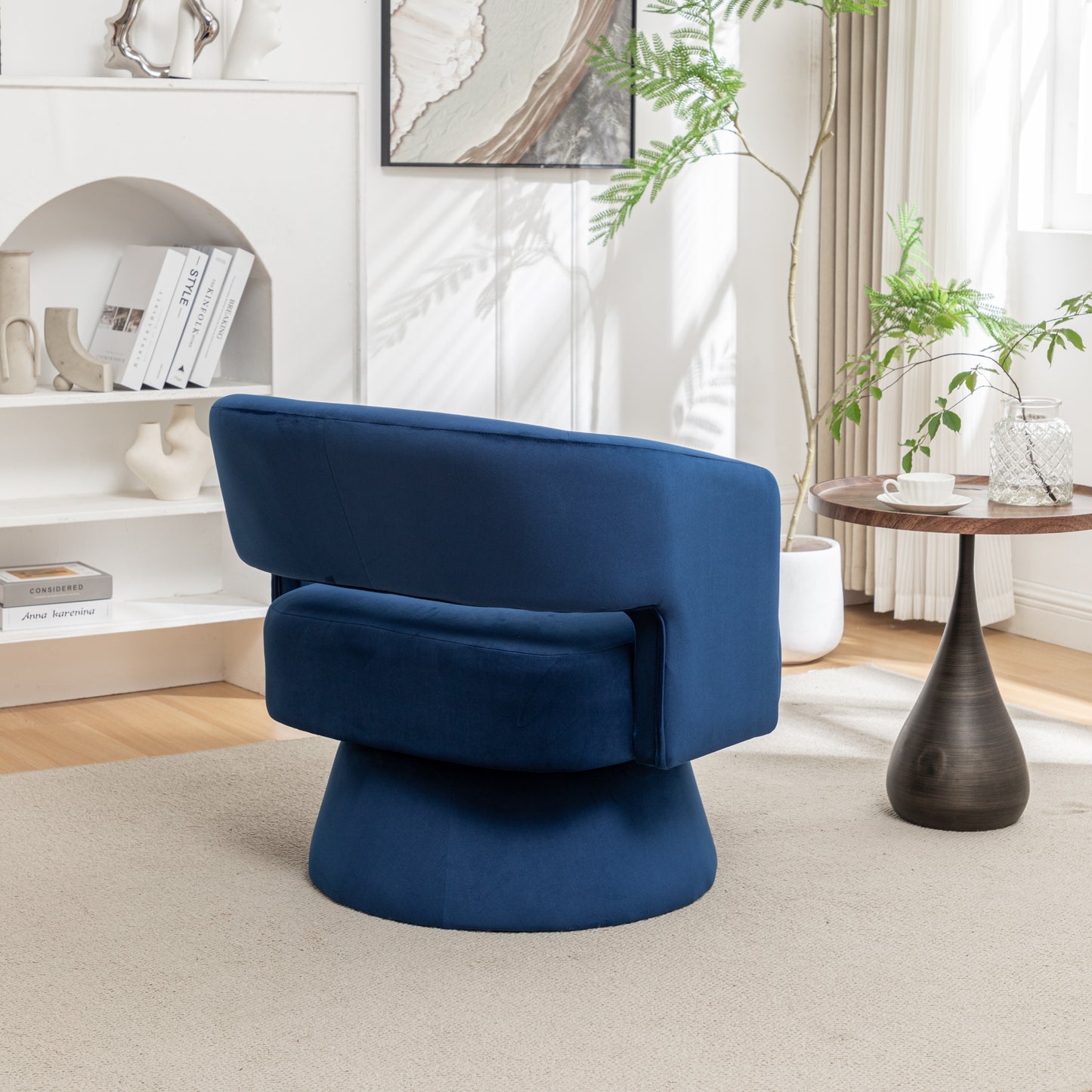 Elmcrest Traditional Velvet Swivel Accent Chair