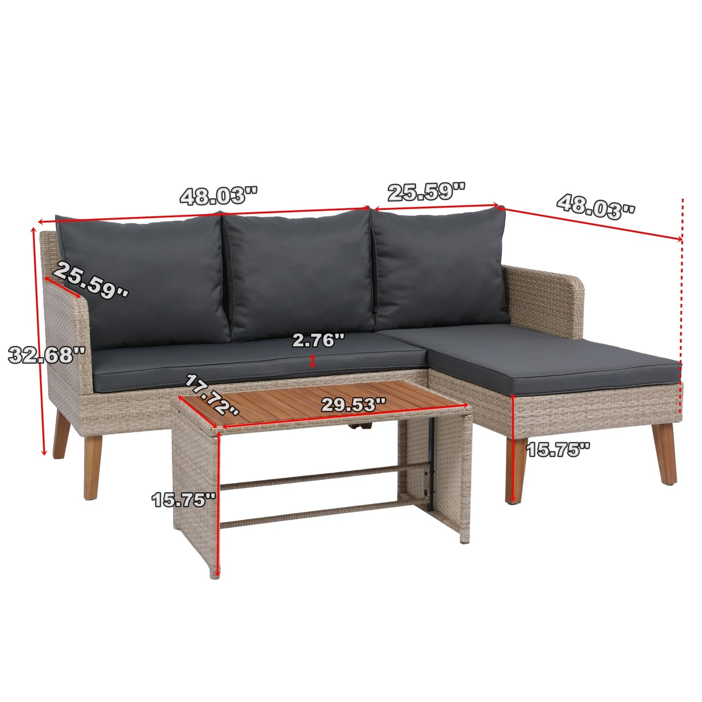 Bartholomew Modern Rattan Outdoor Sofa