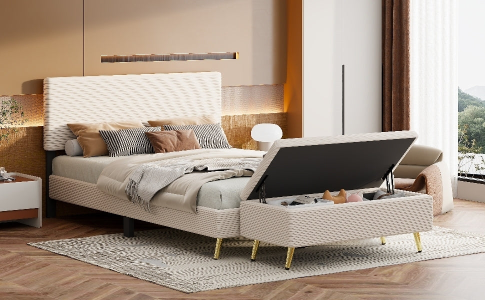 Healdsburg Contemporary Velvet Storage Bedroom Sets