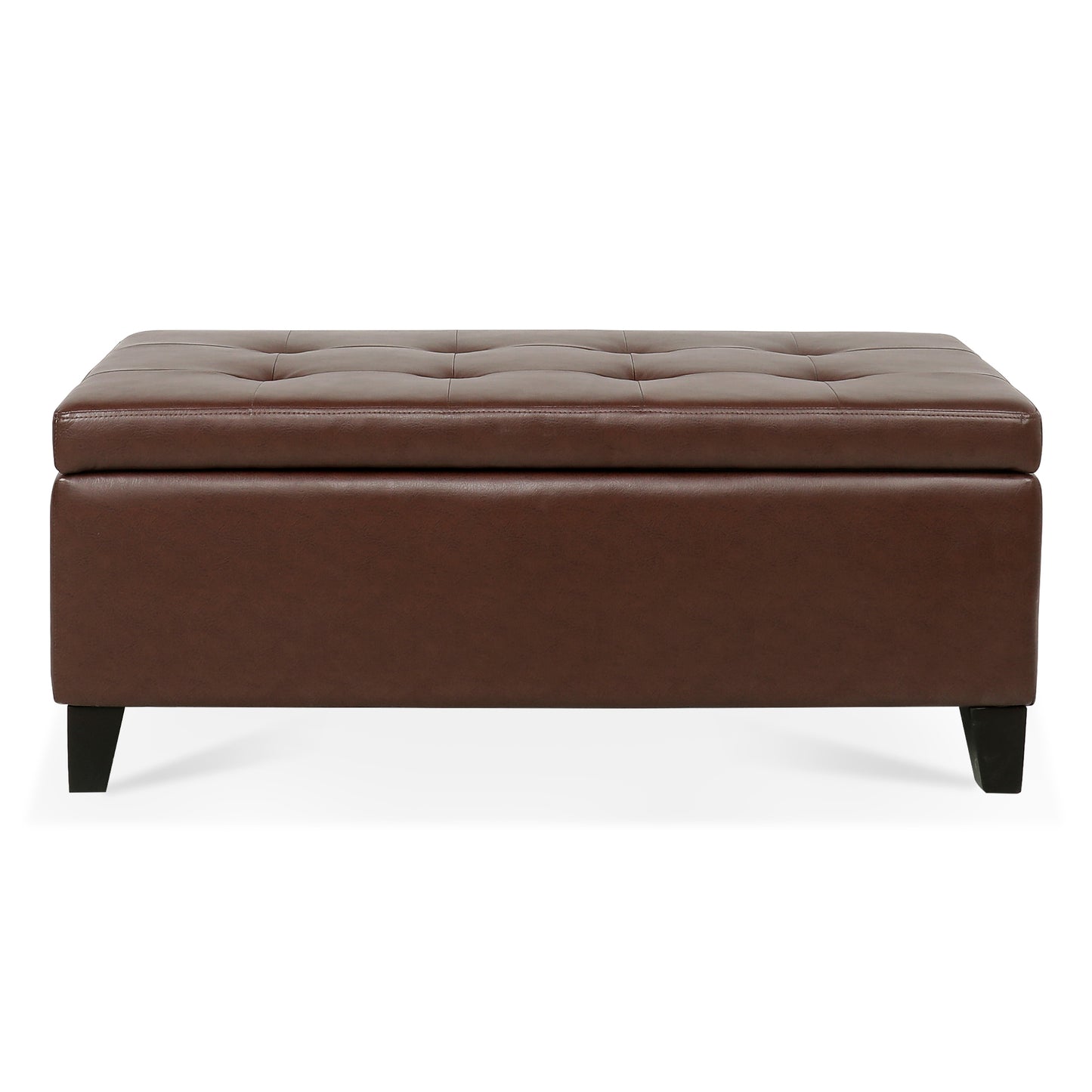 Marites Modern Leather Storage Ottoman