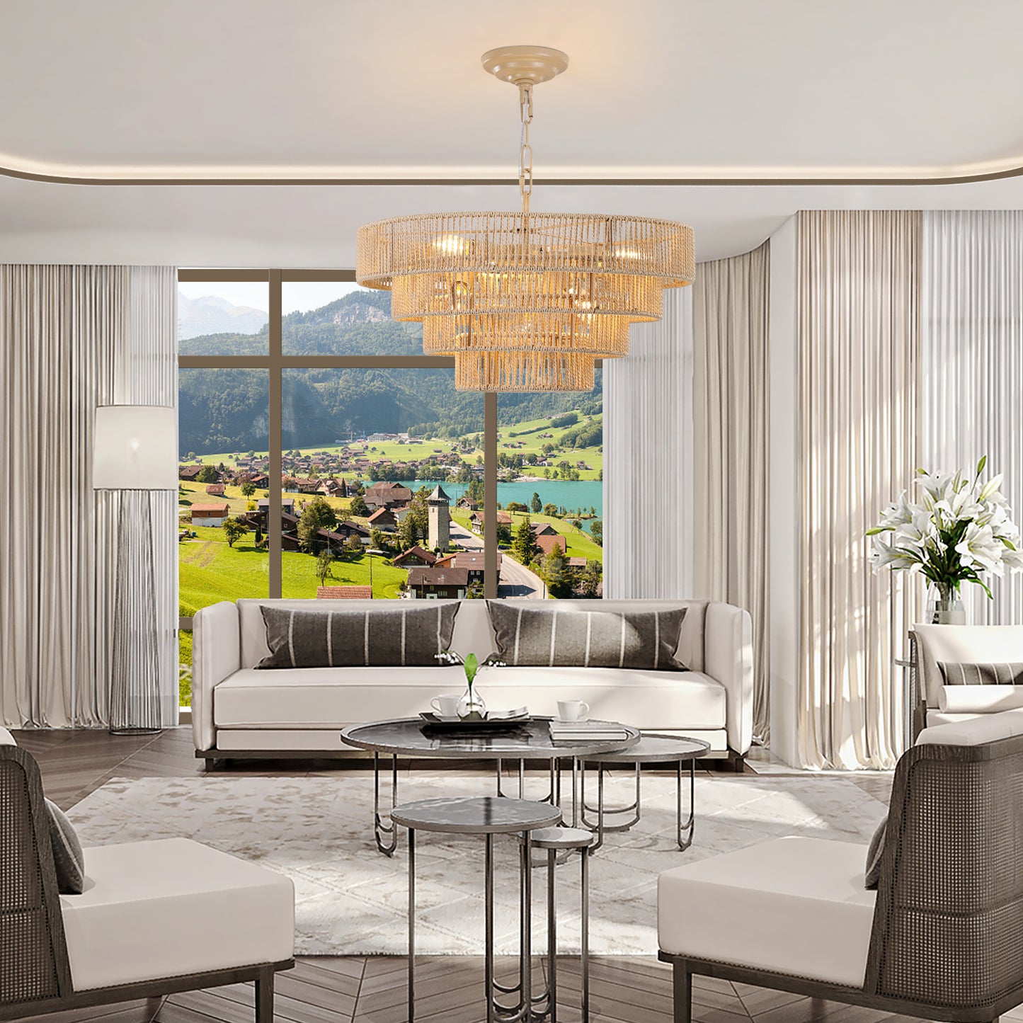 Fitch Modern Rattan Pendant Light