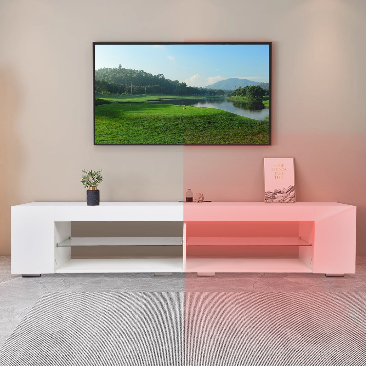 Luz Modern High Gloss Entertainment Center