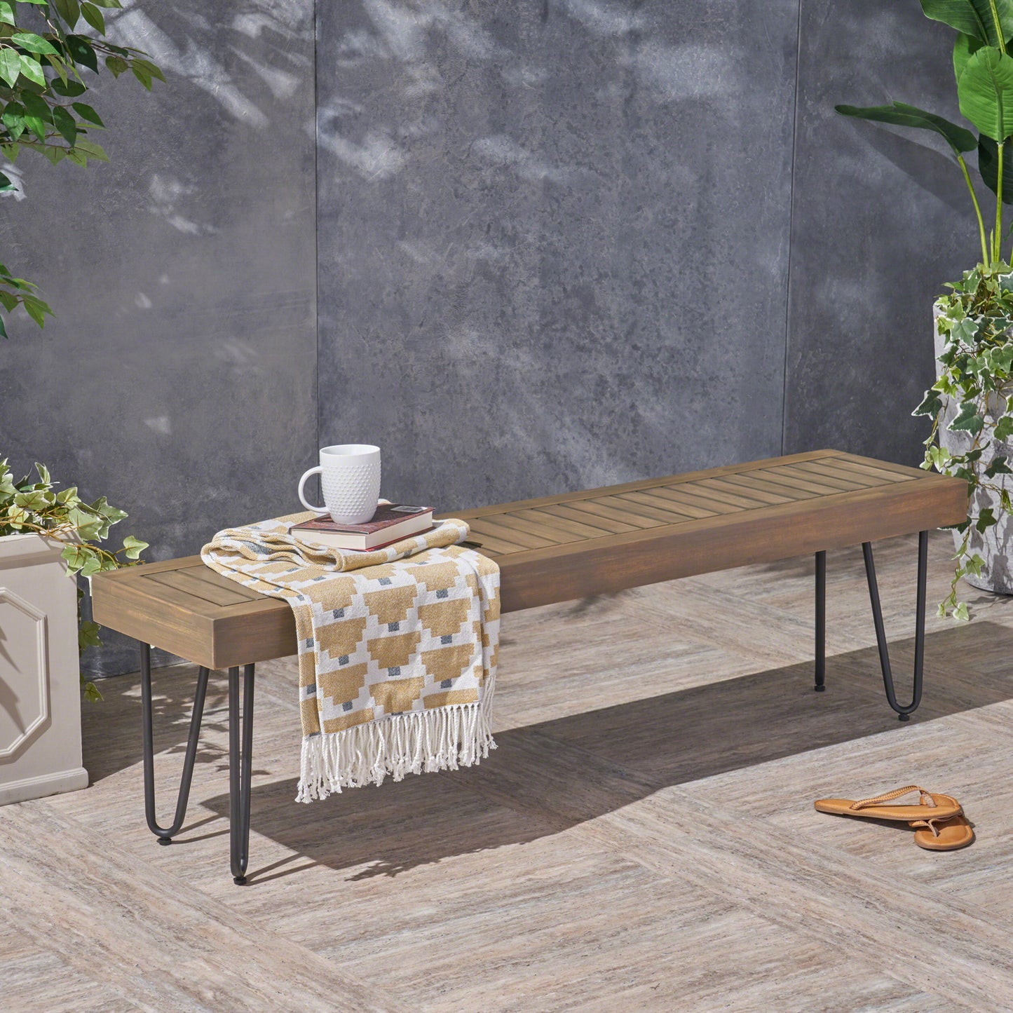 Silverleaf Industrial Wood Seating Bench