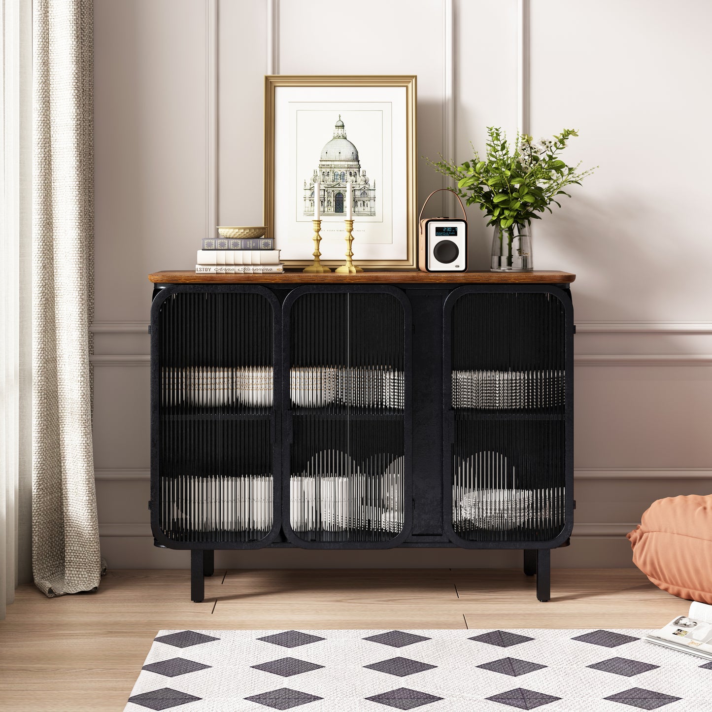 Sonoma Modern Glass Storage Cabinet