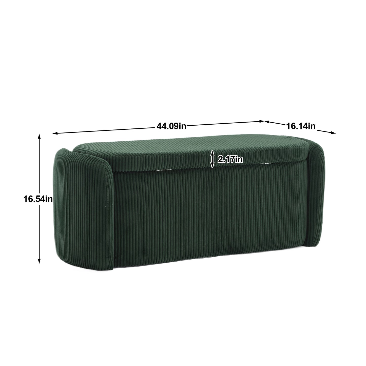 Elmcrest Contemporary Emerald Storage Ottoman