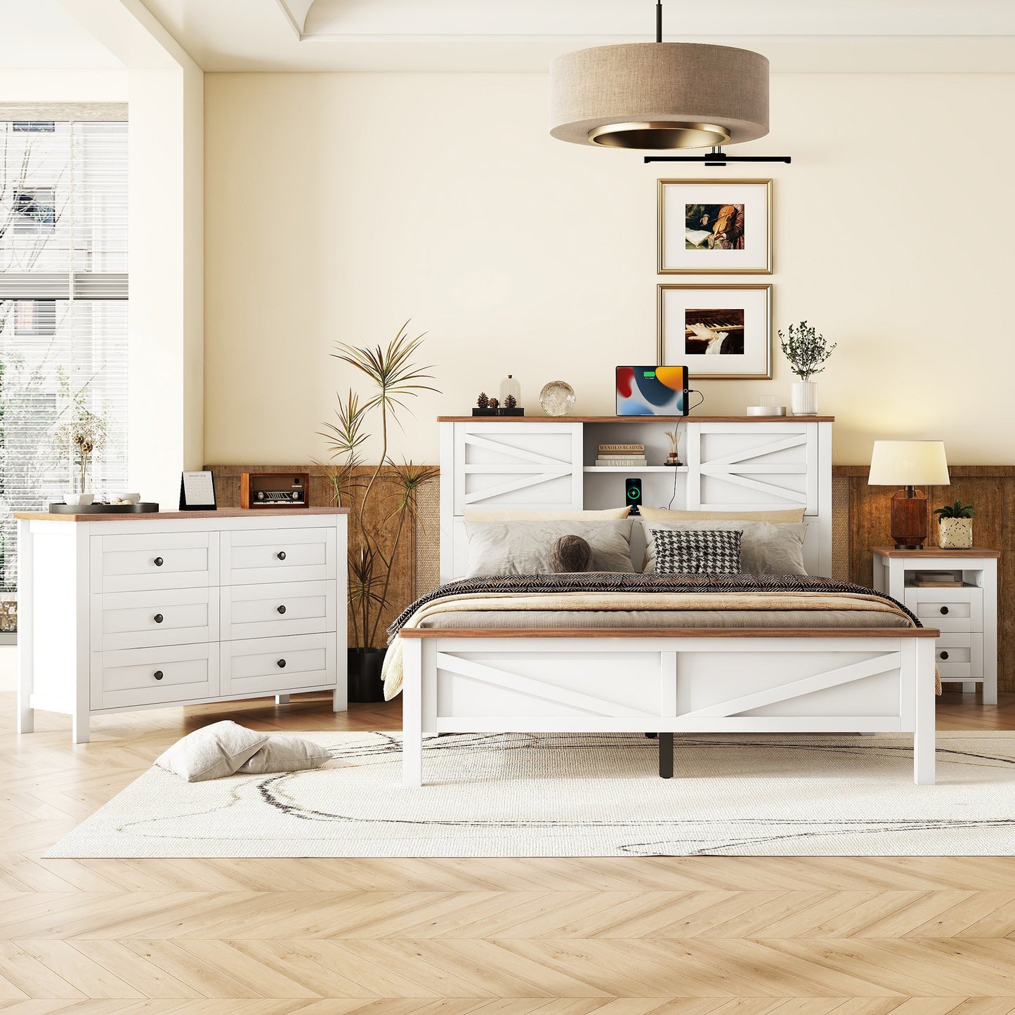 Somerset Craftsman Farmhouse 3-Pieces Bedroom Set